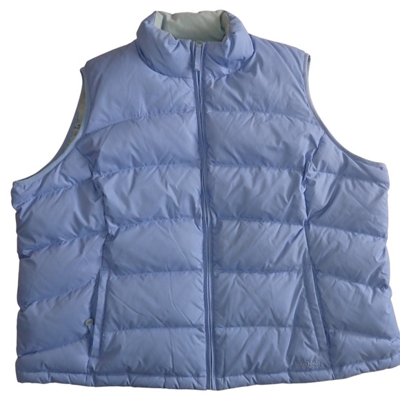 L.L. Bean Jackets & Blazers - L.L. Bean Goose Down Puffer Vest Women 3X Blue Full Zip WARM outdoor Winter